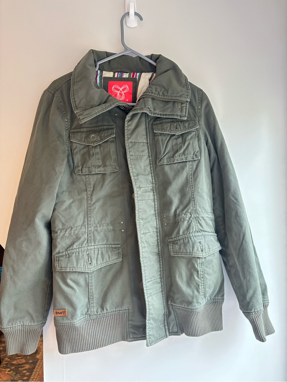 Vintage Aritzia TNA Canvas Military Utility Jacket -Olive Green- Small